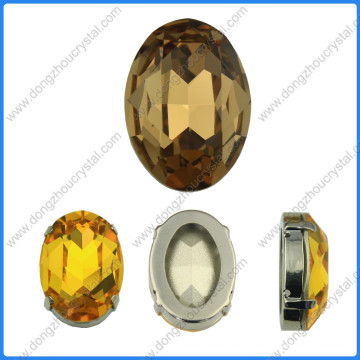 13 * 18mm Fumé Topaze Ovale Cabochon Coussin Coupé Fantaisie Cristal Pierre Cubique Fantaisie Pierre pour la Fabrication de Bijoux